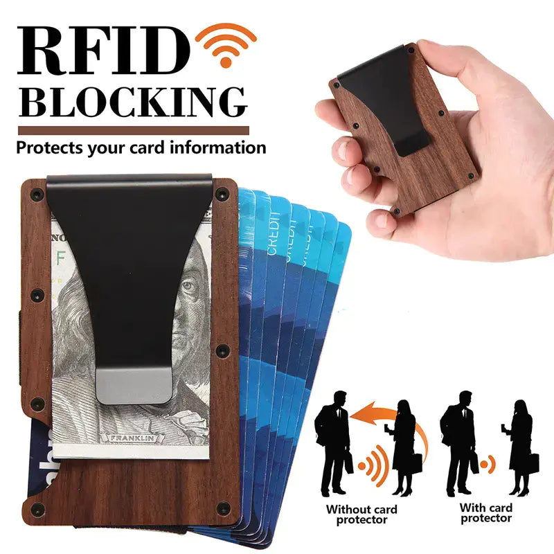 Wood Grain RFID Wallet