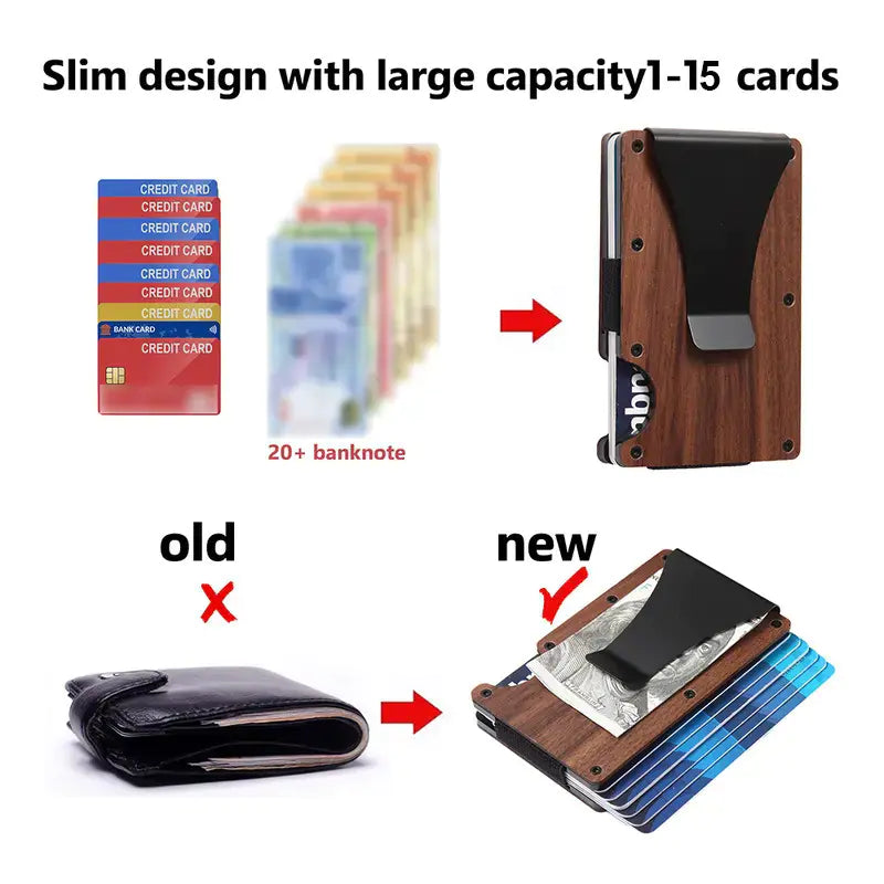 Wood Grain RFID Wallet