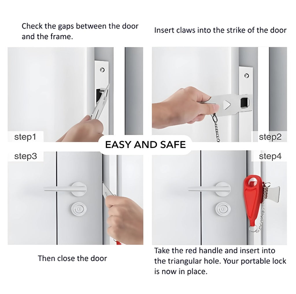 Portable Door Lock for Additional Safety